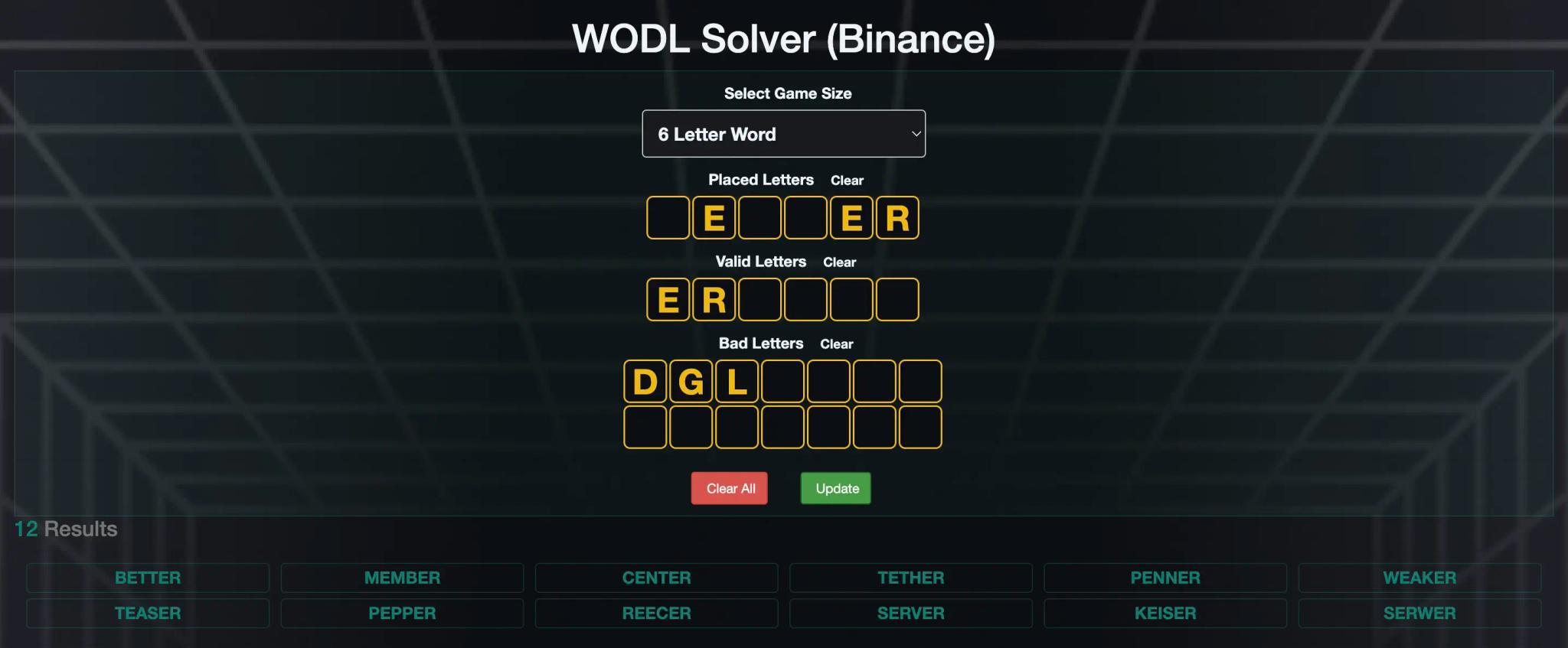 WODL Detailed Results