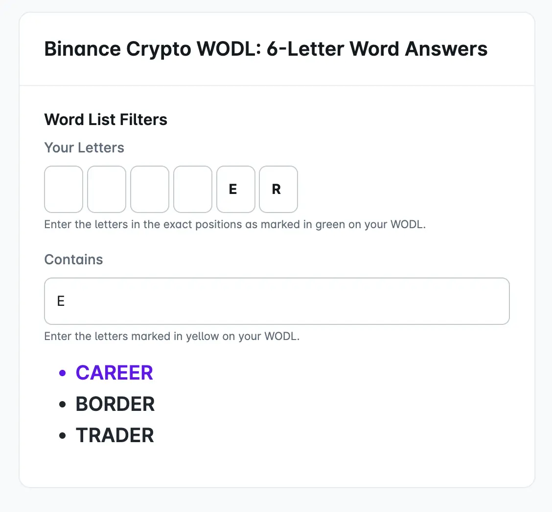 Binance Crypto WODL Answers Today | Word Of The Day